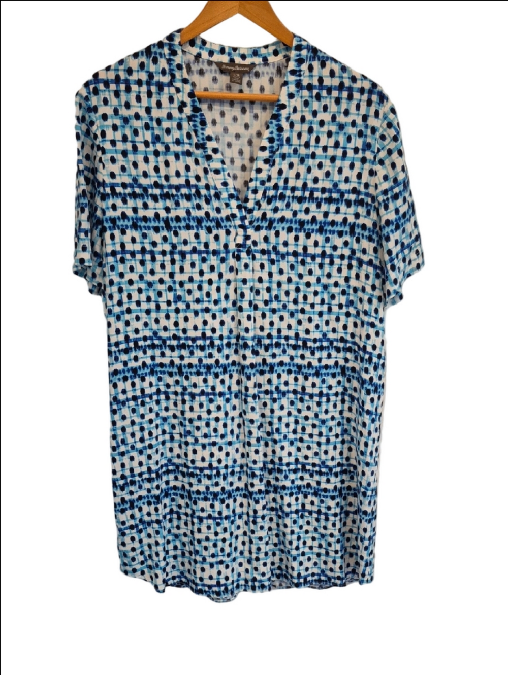 Tommy Bahama  Dot Matrix Shirt Dress In Old Royal Colorway